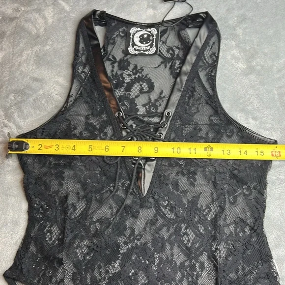 NWT Killstar Desert Rose Lace Bodysuit Black Size Medium - Picture 10 of 11